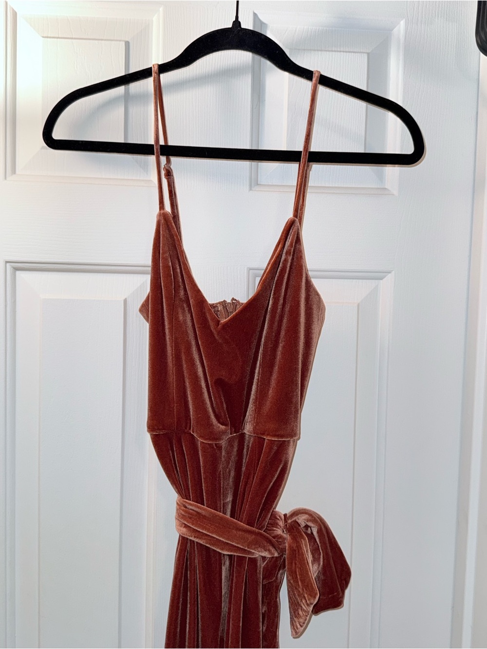 Women's Velvet Wrap pantsuit - Rust
